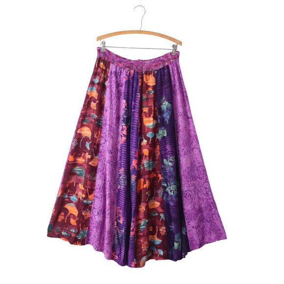 Vintage Dresses & Skirts - SOLD vintage wild thing wild woman batik panel maxi skirt 2X XXL plus boho